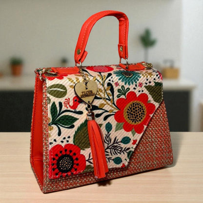 Bolsa CONCEPCION Crossbody Artesanal con Bordado Floral Multicolor – Mini Tote Mexicano de Moda