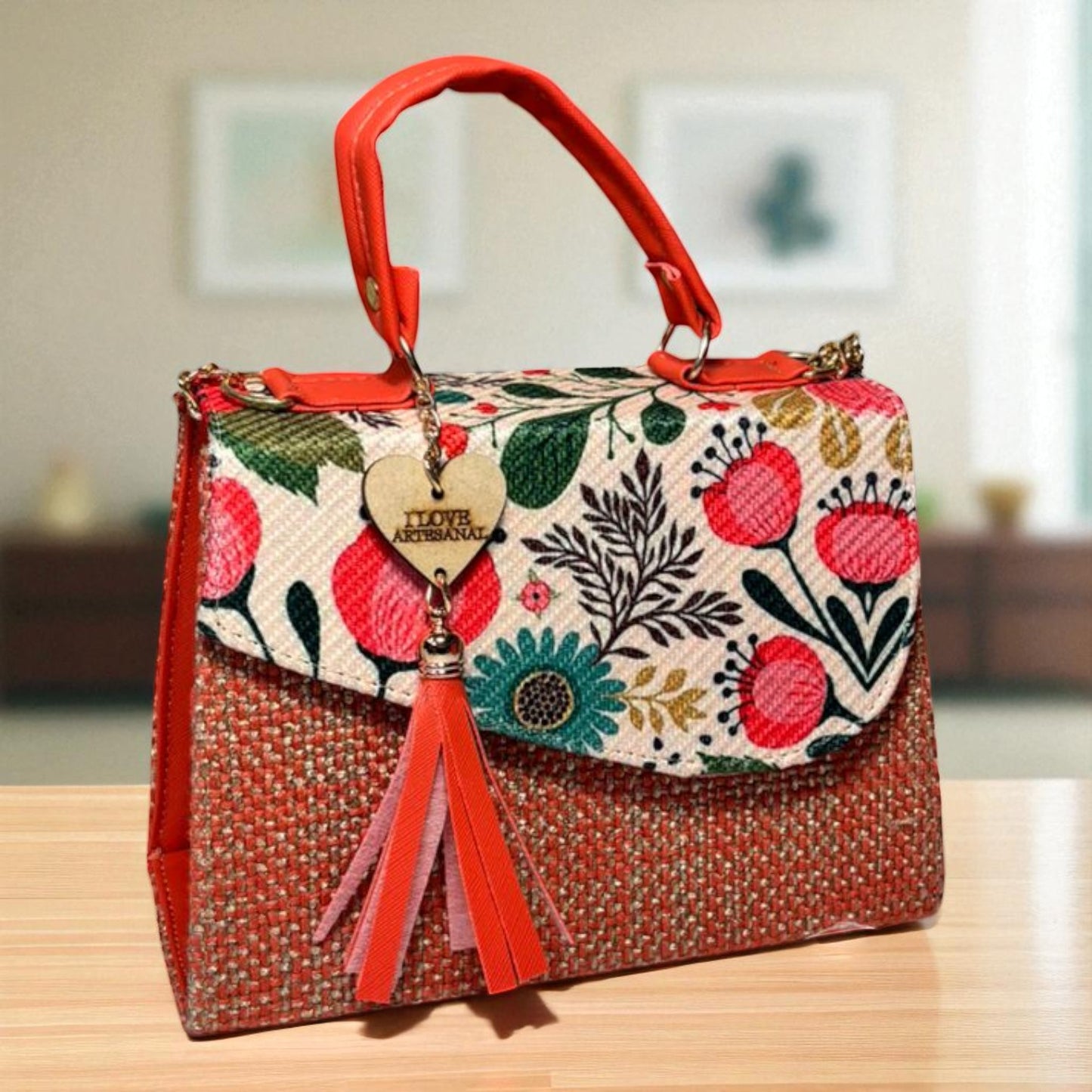 Bolsa CONCEPCION Crossbody Artesanal con Bordado Floral Multicolor – Mini Tote Mexicano de Moda