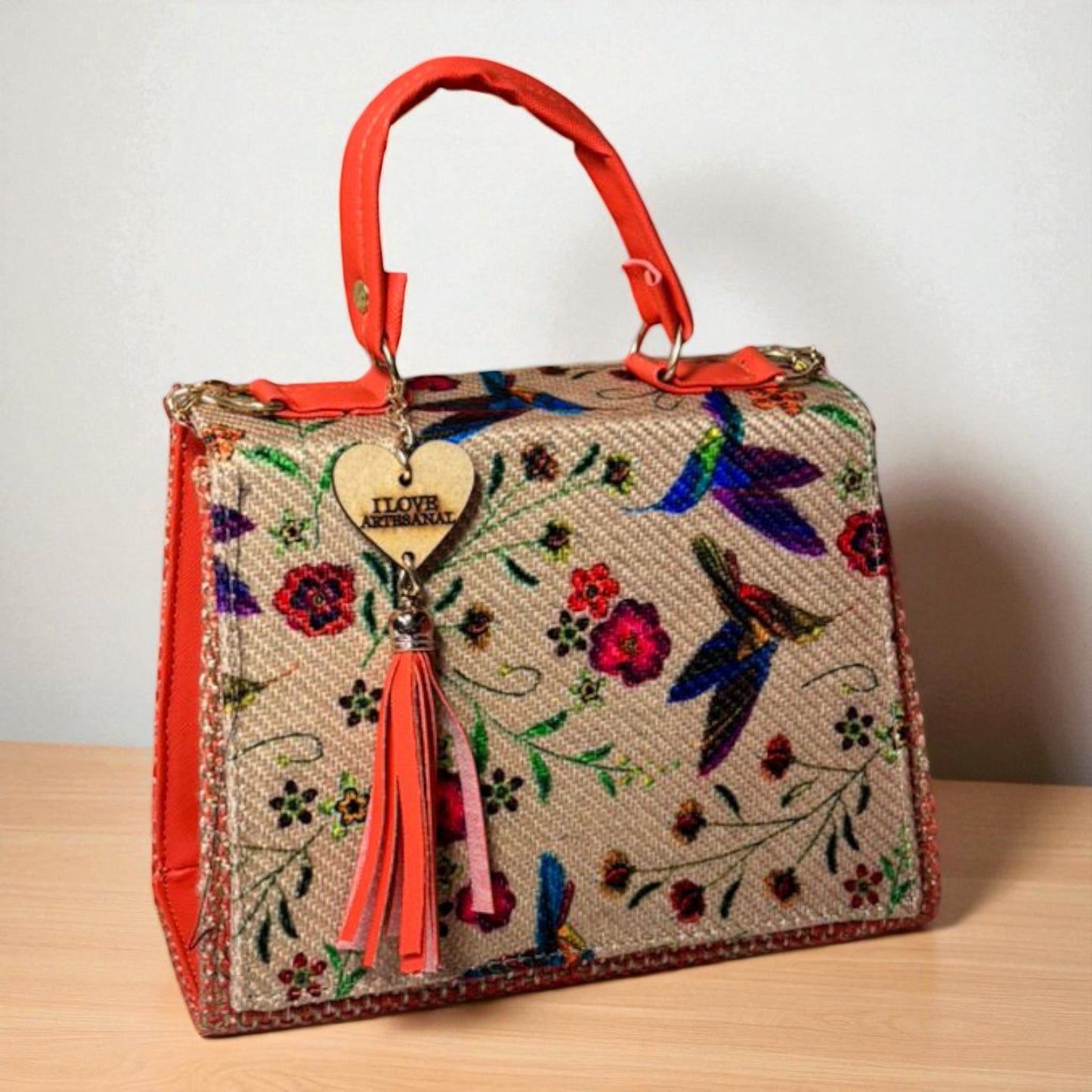 Bolsa CONCEPCION Crossbody Artesanal con Bordado Floral Multicolor – Mini Tote Mexicano de Moda