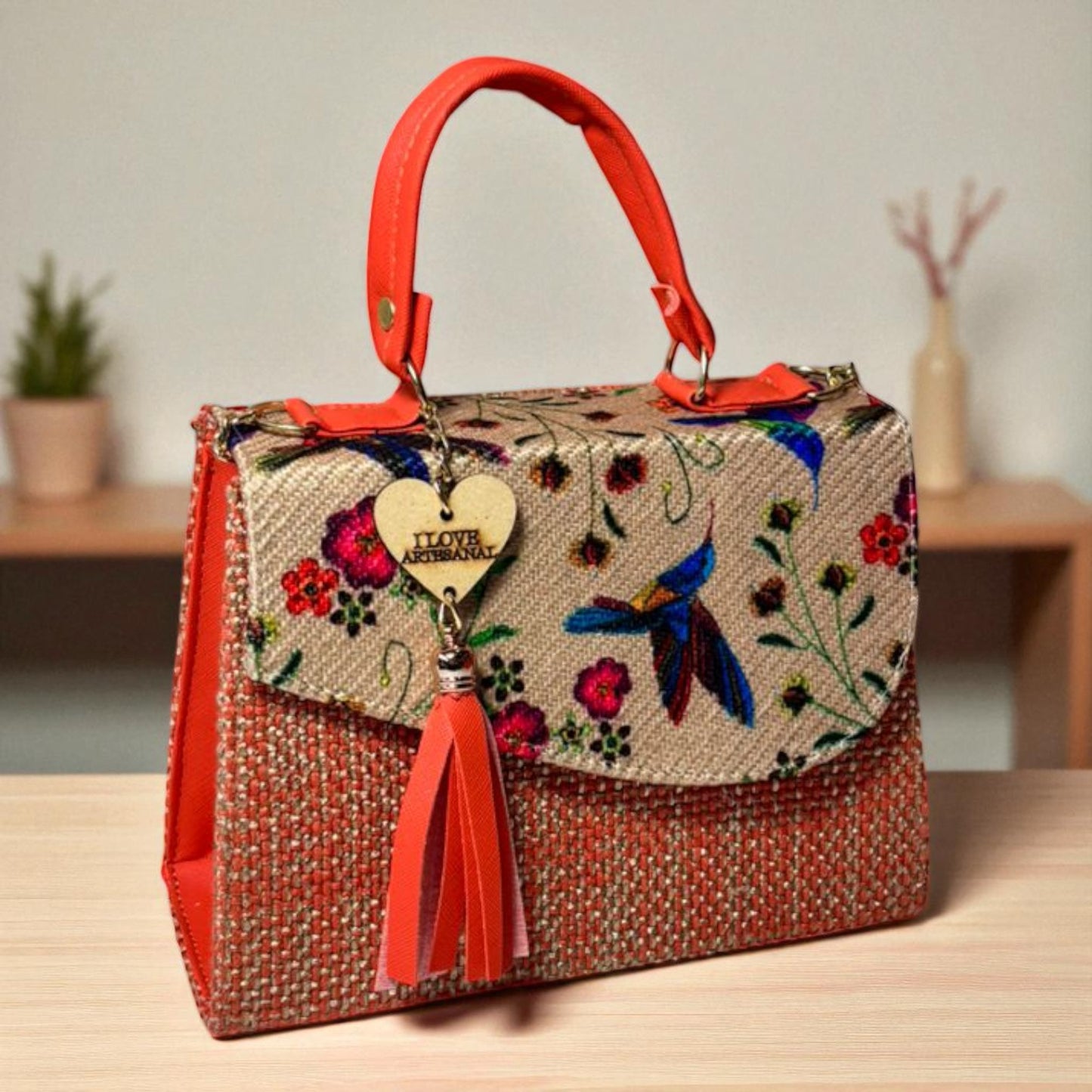 Bolsa CONCEPCION Crossbody Artesanal con Bordado Floral Multicolor – Mini Tote Mexicano de Moda