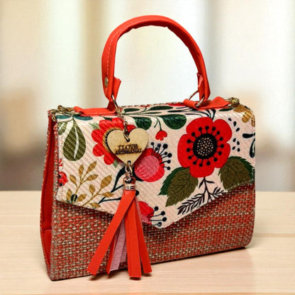 Bolsa CONCEPCION Crossbody Artesanal con Bordado Floral Multicolor – Mini Tote Mexicano de Moda