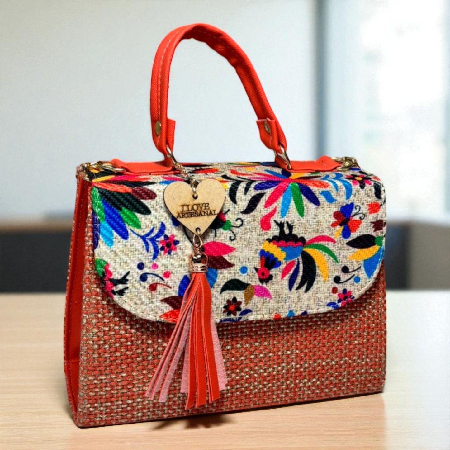 Bolsa CONCEPCION Crossbody Artesanal con Bordado Floral Multicolor – Mini Tote Mexicano de Moda
