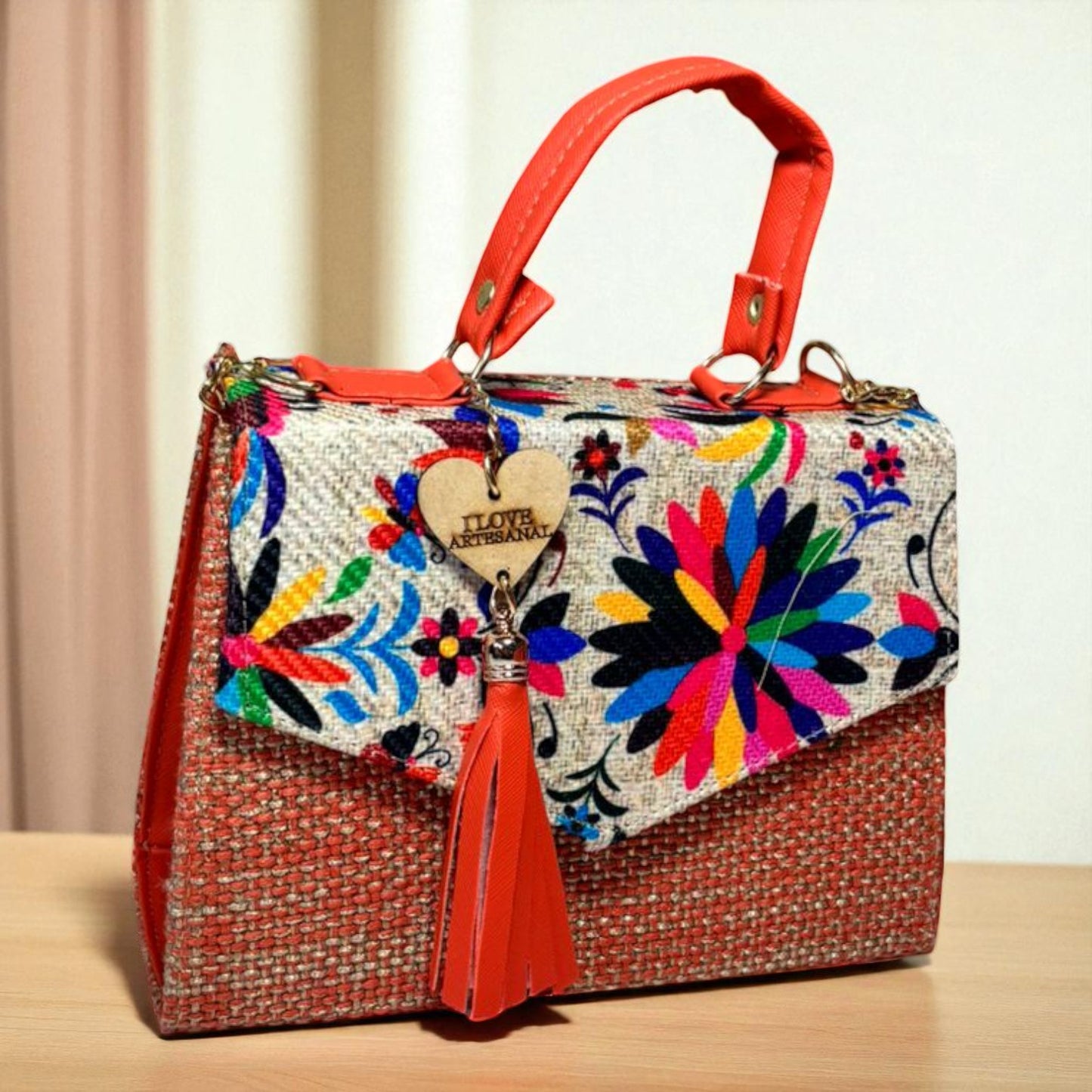 Bolsa CONCEPCION Crossbody Artesanal con Bordado Floral Multicolor – Mini Tote Mexicano de Moda
