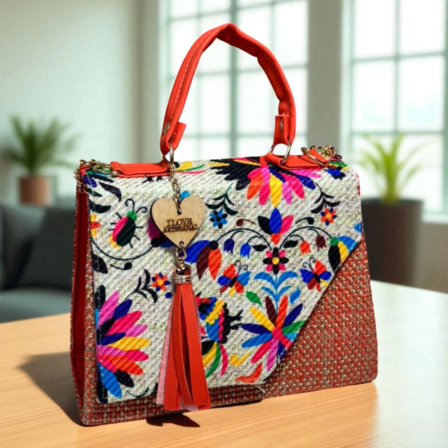 Bolsa CONCEPCION Crossbody Artesanal con Bordado Floral Multicolor – Mini Tote Mexicano de Moda