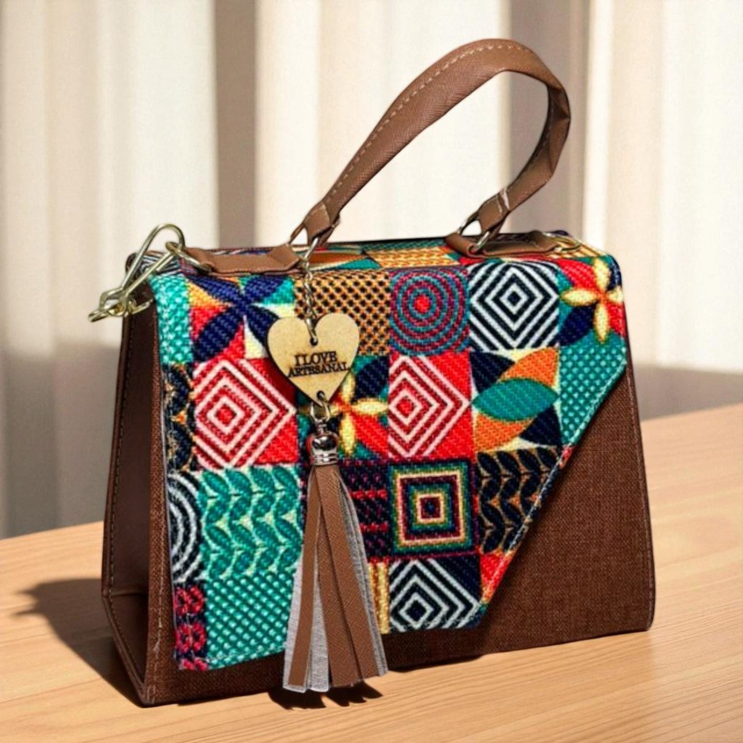 Bolsa CONCEPCION Crossbody Artesanal con Bordado Floral Multicolor – Mini Tote Mexicano de Moda