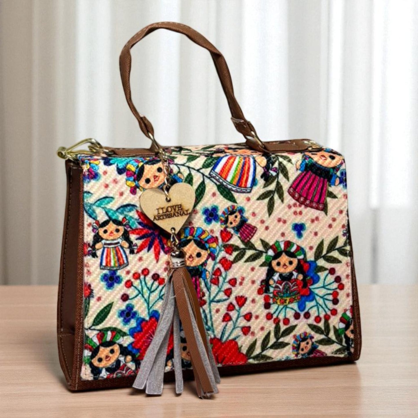 Bolsa CONCEPCION Crossbody Artesanal con Bordado Floral Multicolor – Mini Tote Mexicano de Moda