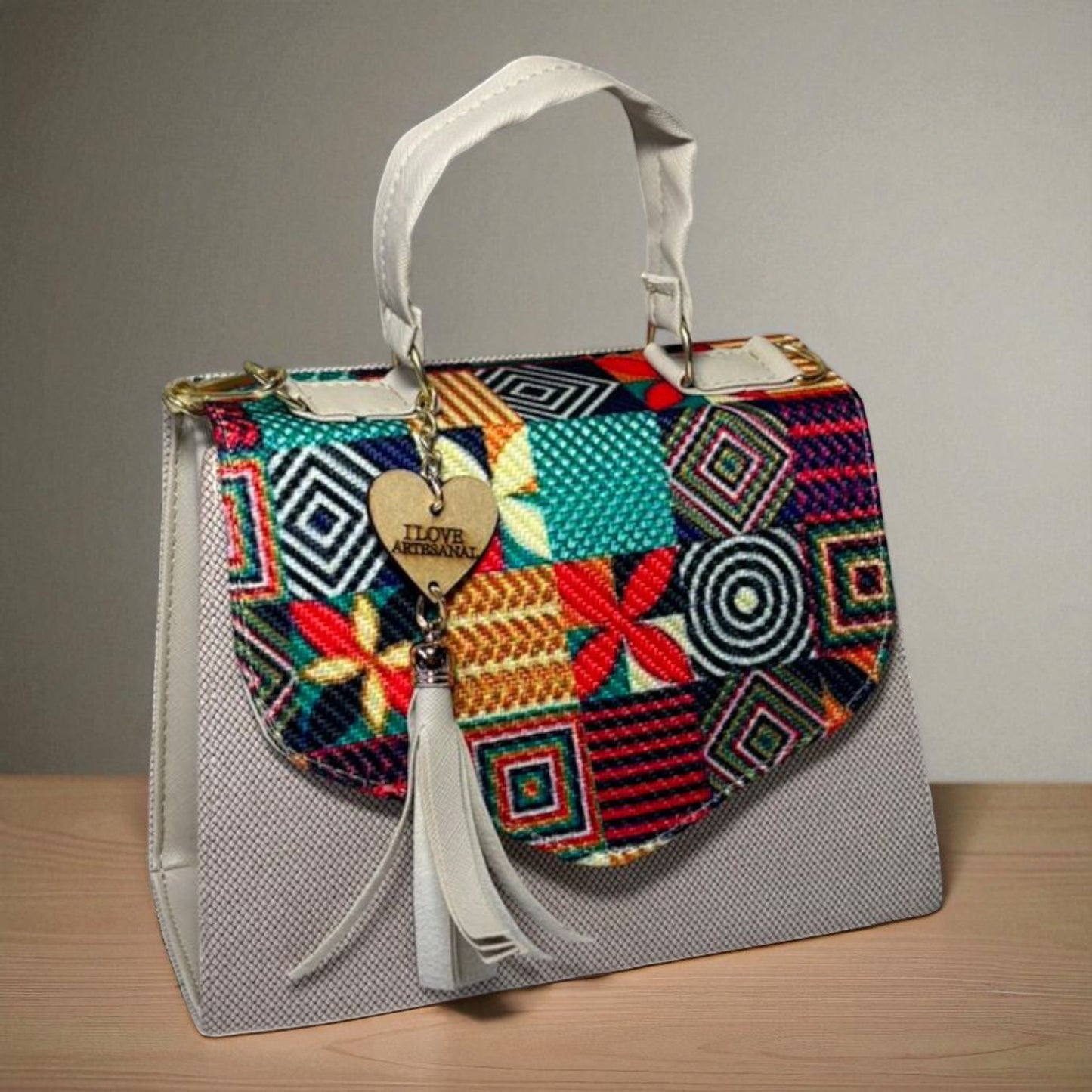 Bolsa CONCEPCION Crossbody Artesanal con Bordado Floral Multicolor – Mini Tote Mexicano de Moda