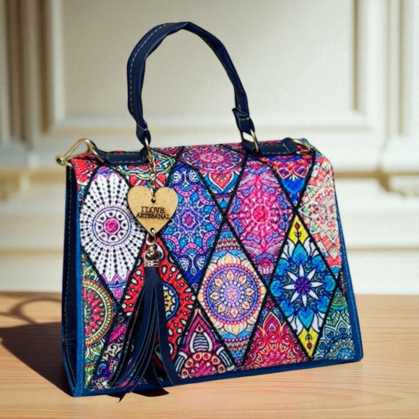 Bolsa CONCEPCION Crossbody Artesanal con Bordado Floral Multicolor – Mini Tote Mexicano de Moda