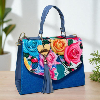 Bolsa CONCEPCION Crossbody Artesanal con Bordado Floral Multicolor – Mini Tote Mexicano de Moda