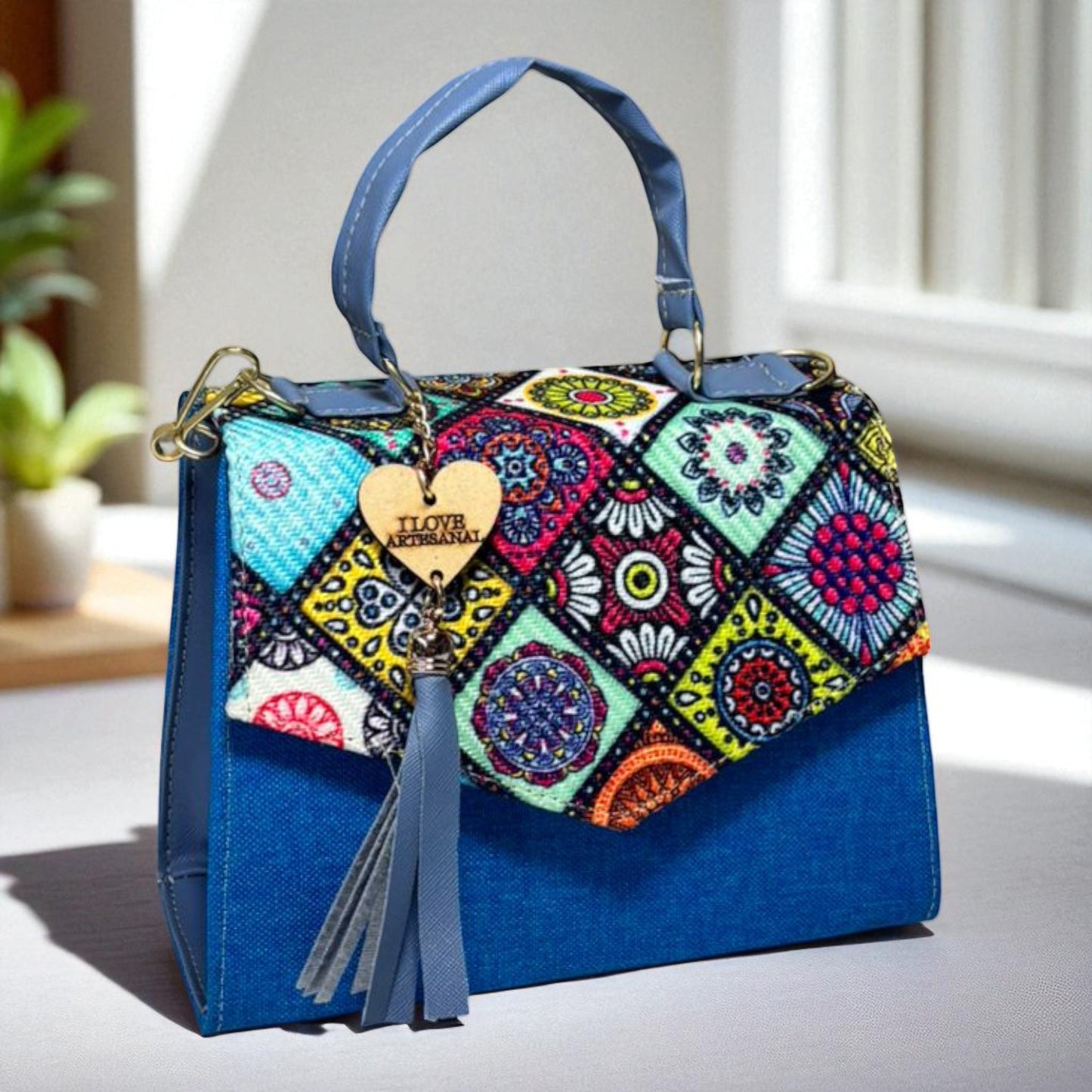 Bolsa CONCEPCION Crossbody Artesanal con Bordado Floral Multicolor – Mini Tote Mexicano de Moda