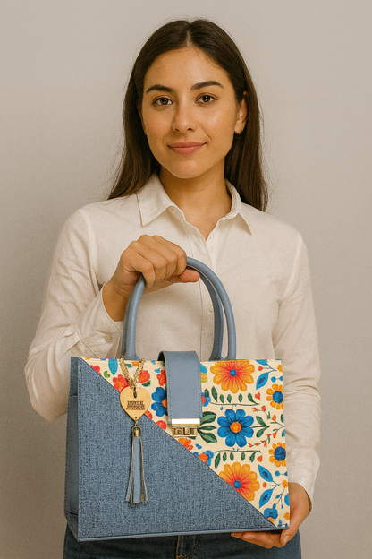 Bolsa de dama Daniela floral roja elegante grande casual sintética resistente tendencia