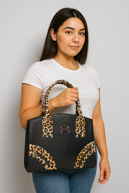 Bolsa de dama AIDEE café elegante con cierres frontales, resistente, moderna, ideal revender