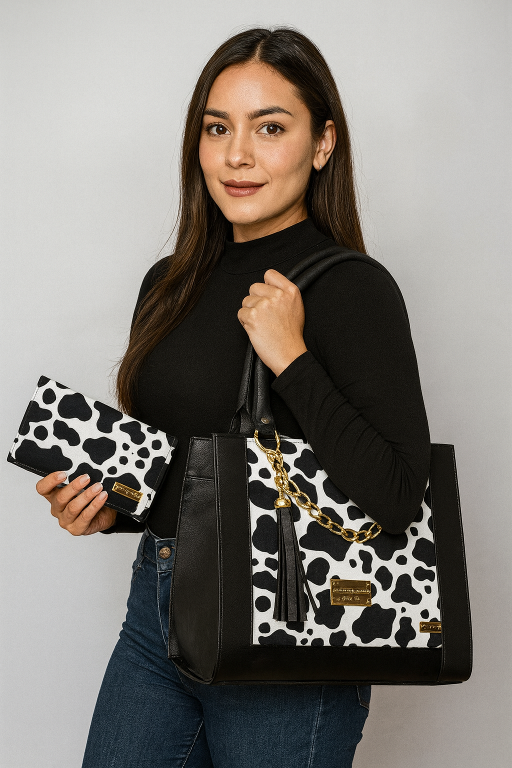 Bolsa de dama REBECA elegante moderna vaquita sintética alta calidad duradera exclusiva