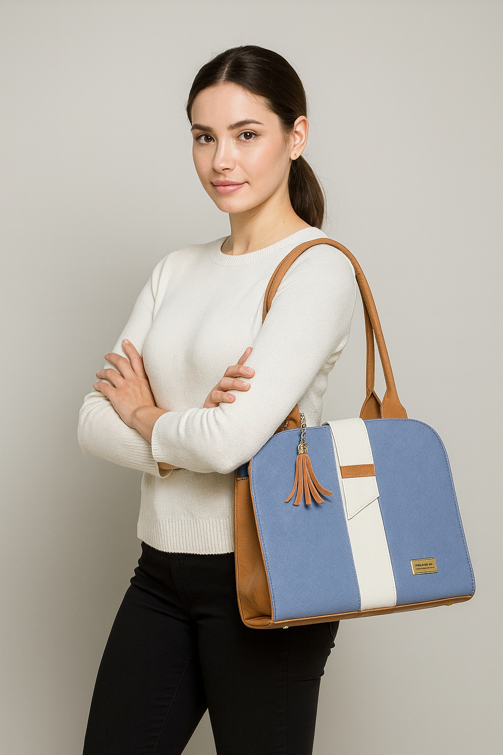 Bolsa de dama Emilia azul elegante moderna sintética alta calidad duradera exclusiva
