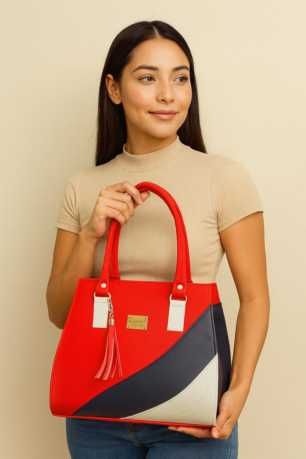 Bolsa de dama Valeri roja elegante moderna sintética alta calidad duradera exclusiva