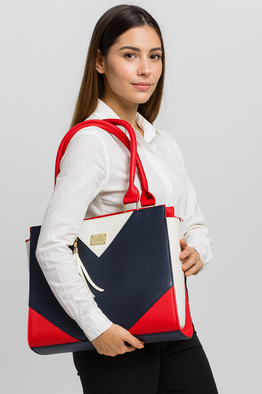 Bolsa de dama ROMINA elegante moderna roja sintética alta calidad duradera