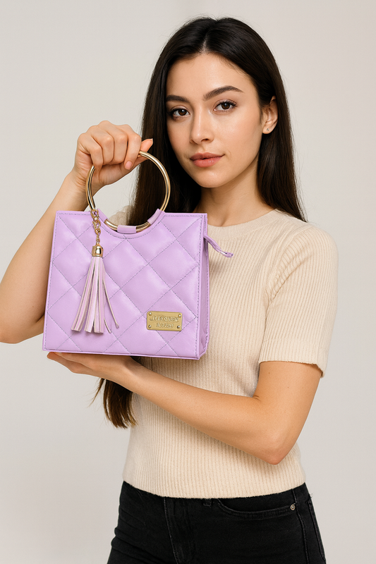 Bolsa de dama Victoria elegante moderna exclusiva negra sintética alta calidad duradera