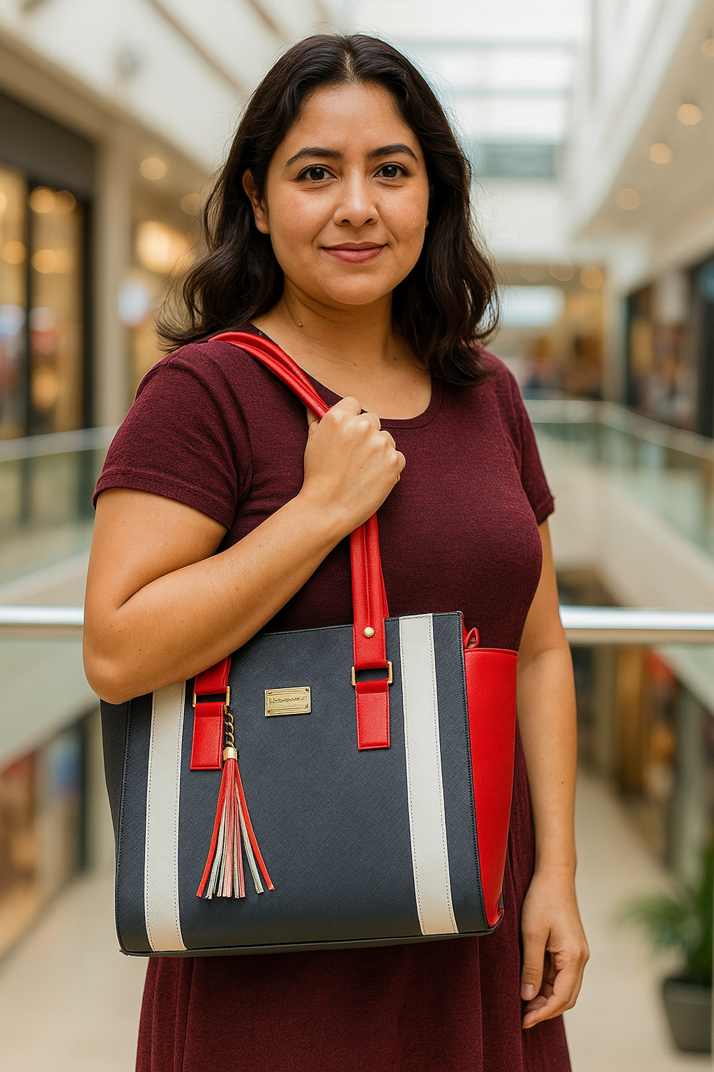 Bolsa de dama Alessandra elegante moderna grande exclusiva