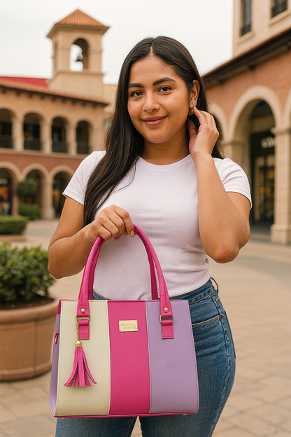 Bolsa de dama Julia elegante moderna grande multicolor sintética alta calidad duradera