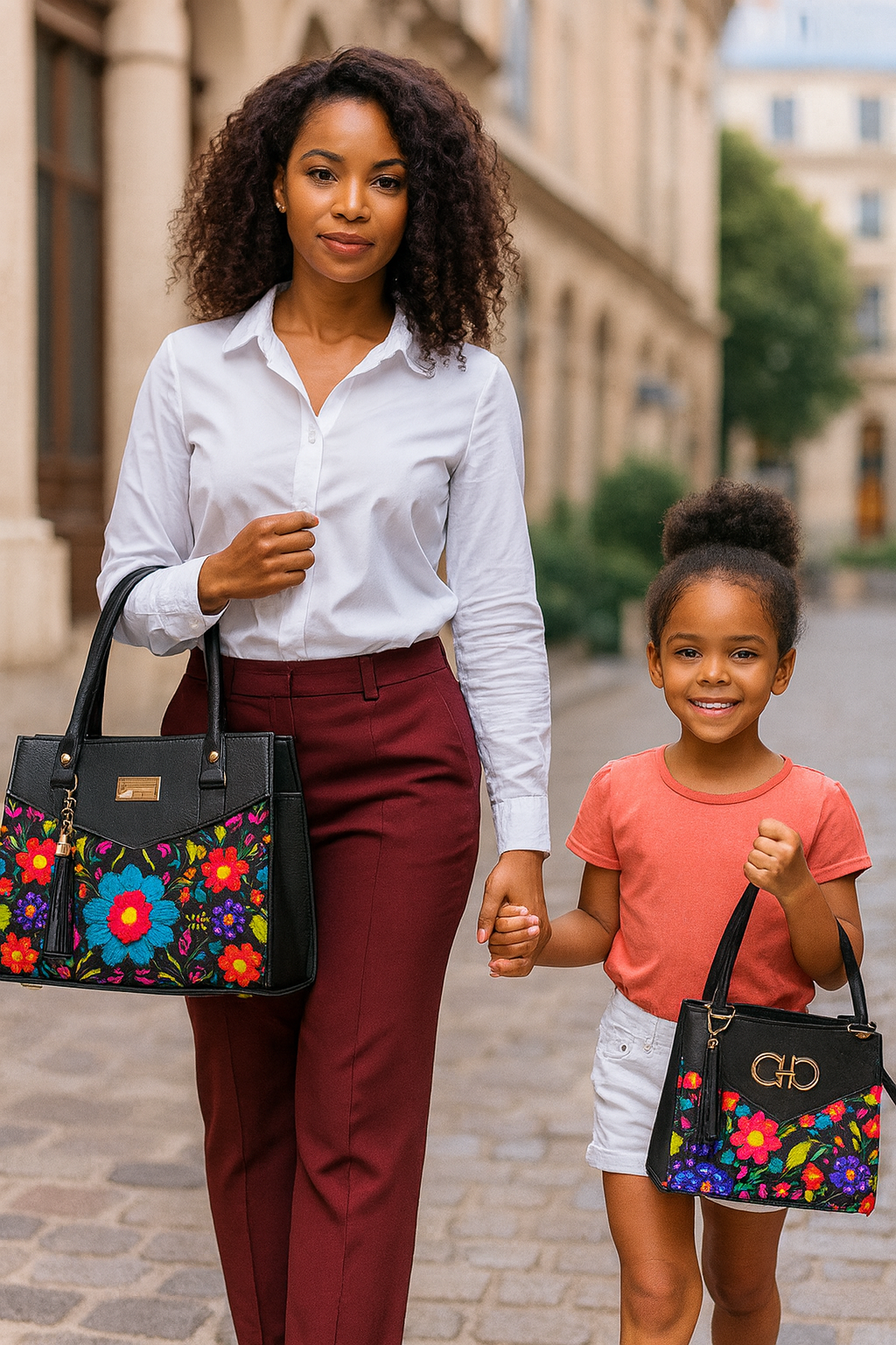 Dúo de bolsas de material sintetico alta caludad mamá e hija