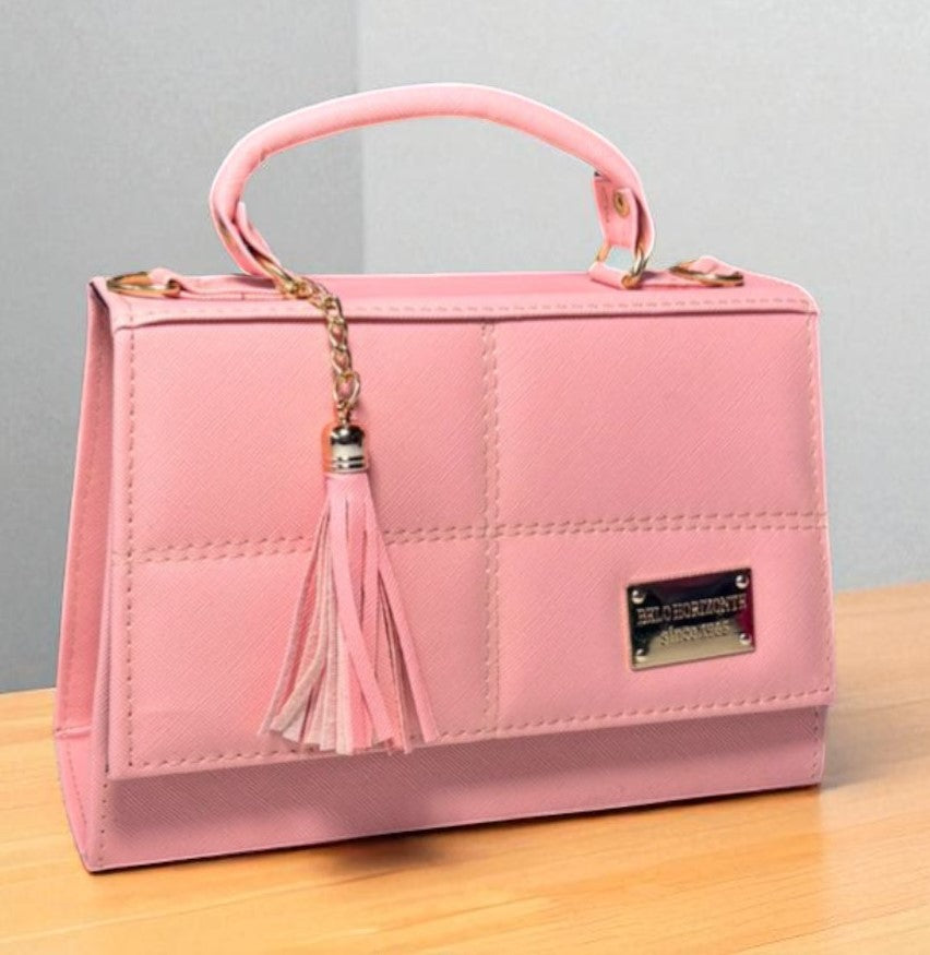 Bolsa DAMIANA Crossbody Rosa Pastel con Tassel – Mini Tote Elegante y Femenino