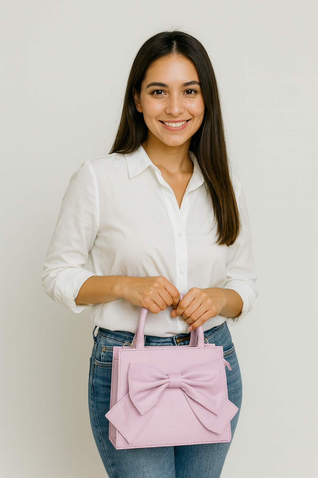 Bolsa DEBORA Mediana Lila con Moño Grande Elegante | Moderna y Femenina | Moda Dama Casual y Formal