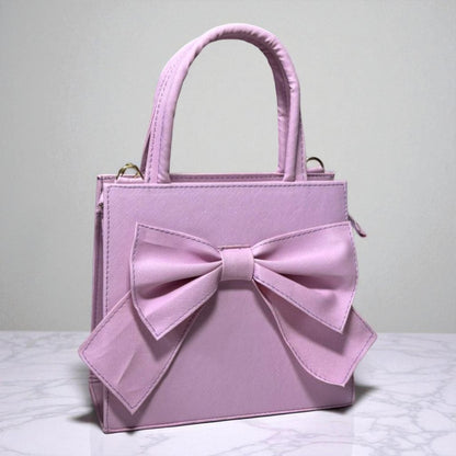 Bolsa DEBORA Mediana Lila con Moño Grande Elegante | Moderna y Femenina | Moda Dama Casual y Formal