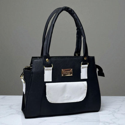 Bolsa DORIS Mediana Azul Marino con Detalles Blanco y Café | Elegante y Moderna | Moda Dama Casual y Oficina