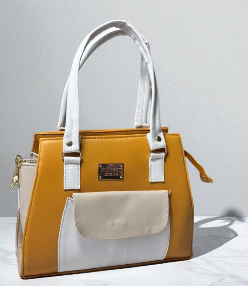 Bolsa DORIS Mediana Azul Marino con Detalles Blanco y Café | Elegante y Moderna | Moda Dama Casual y Oficina