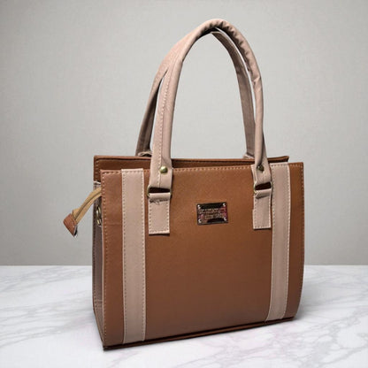 Bolsa ELVIRA Mediana Negra con Detalles Blanco y Beige | Elegante y Moderna | Moda Dama Casual y Oficina