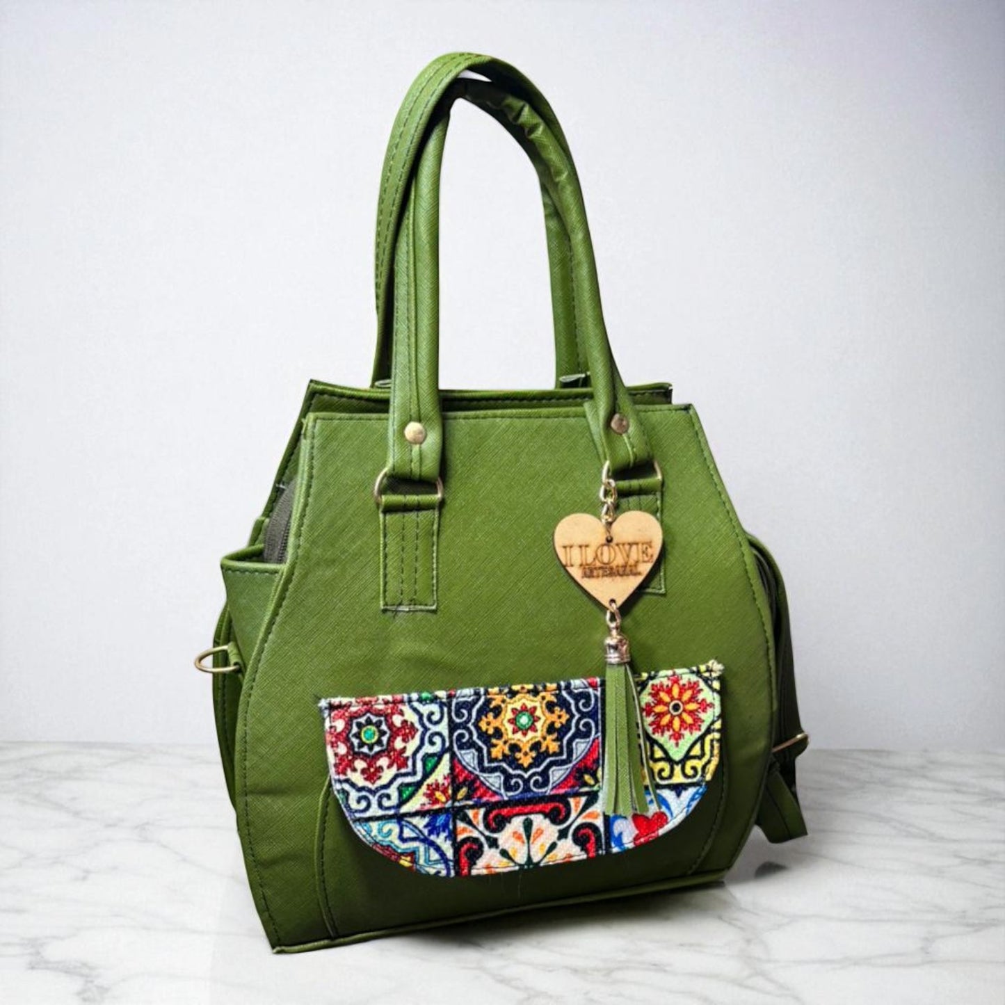 Bolsa ESMERALDA Mediana Negra con Detalle Bordado Blanco y Negro | Artesanal y Elegante | Moda Dama Casual y Oficina