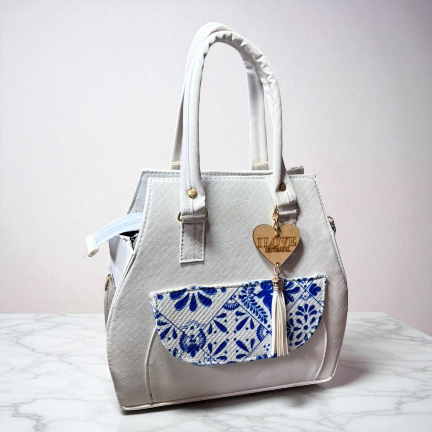 Bolsa ESMERALDA Mediana Negra con Detalle Bordado Blanco y Negro | Artesanal y Elegante | Moda Dama Casual y Oficina