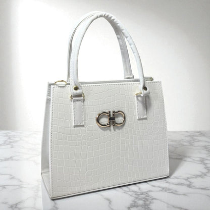 Bolsa ESTELA Mediana Blanca con Estampado de Besos | Moderna y Juvenil | Moda Dama Casual y Divertida