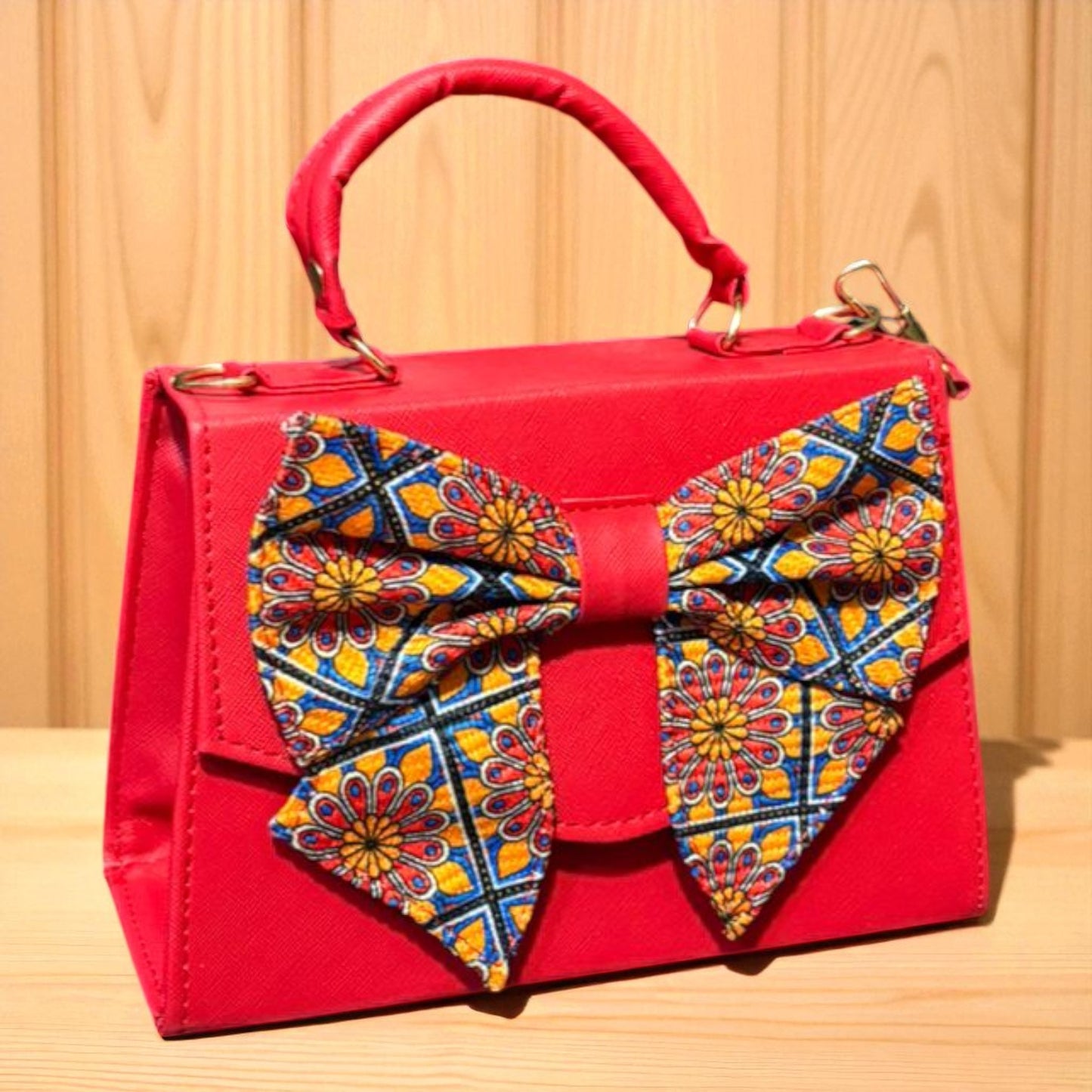 Bolsa FAUSTINA Crossbody Negra con Moño de Girasoles – Mini Tote Artesanal Moderno