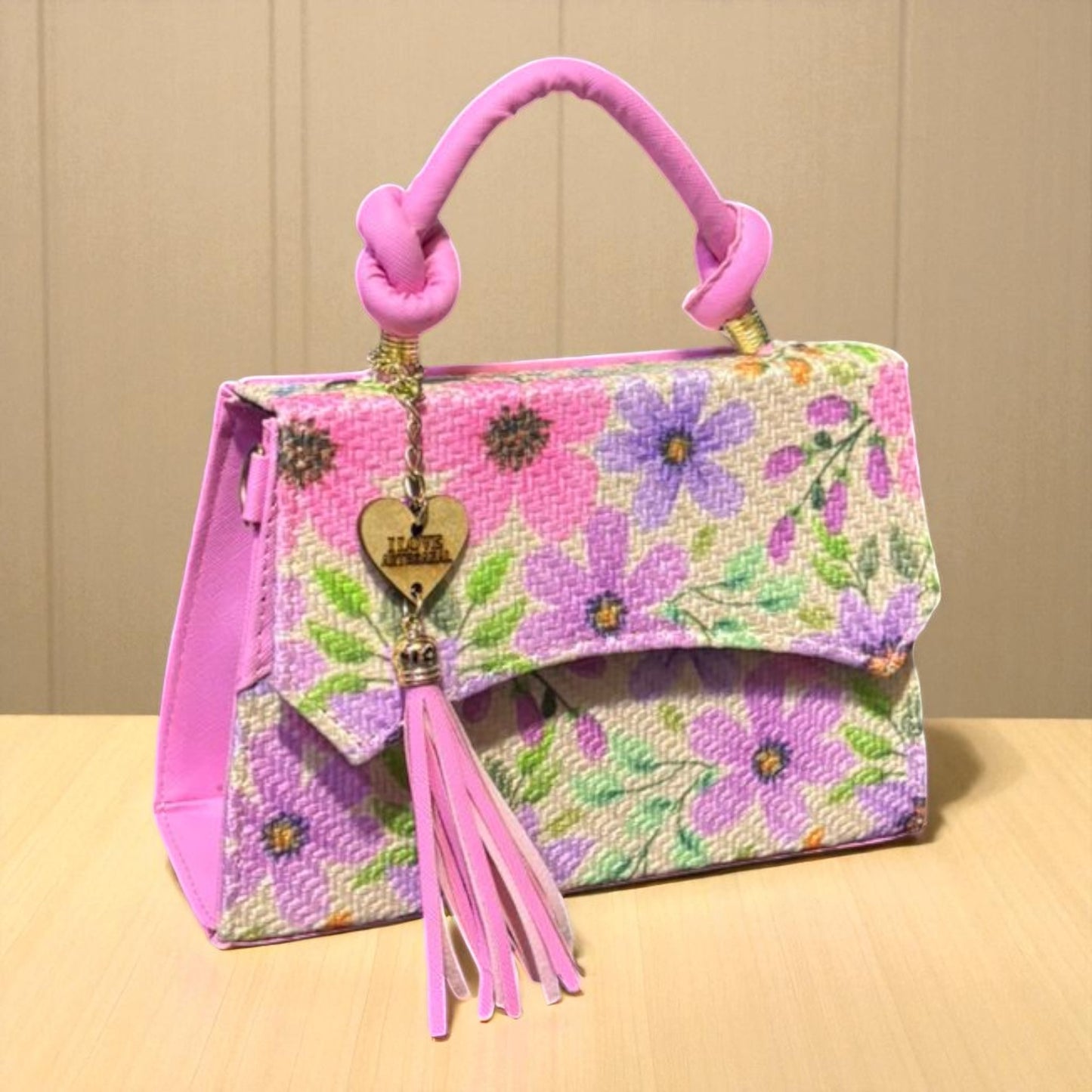 Bolsa FIORELLA Crossbody Artesanal Blanca con Bordado Floral Azul y Tassel – Mini Tote Elegante Mexicano