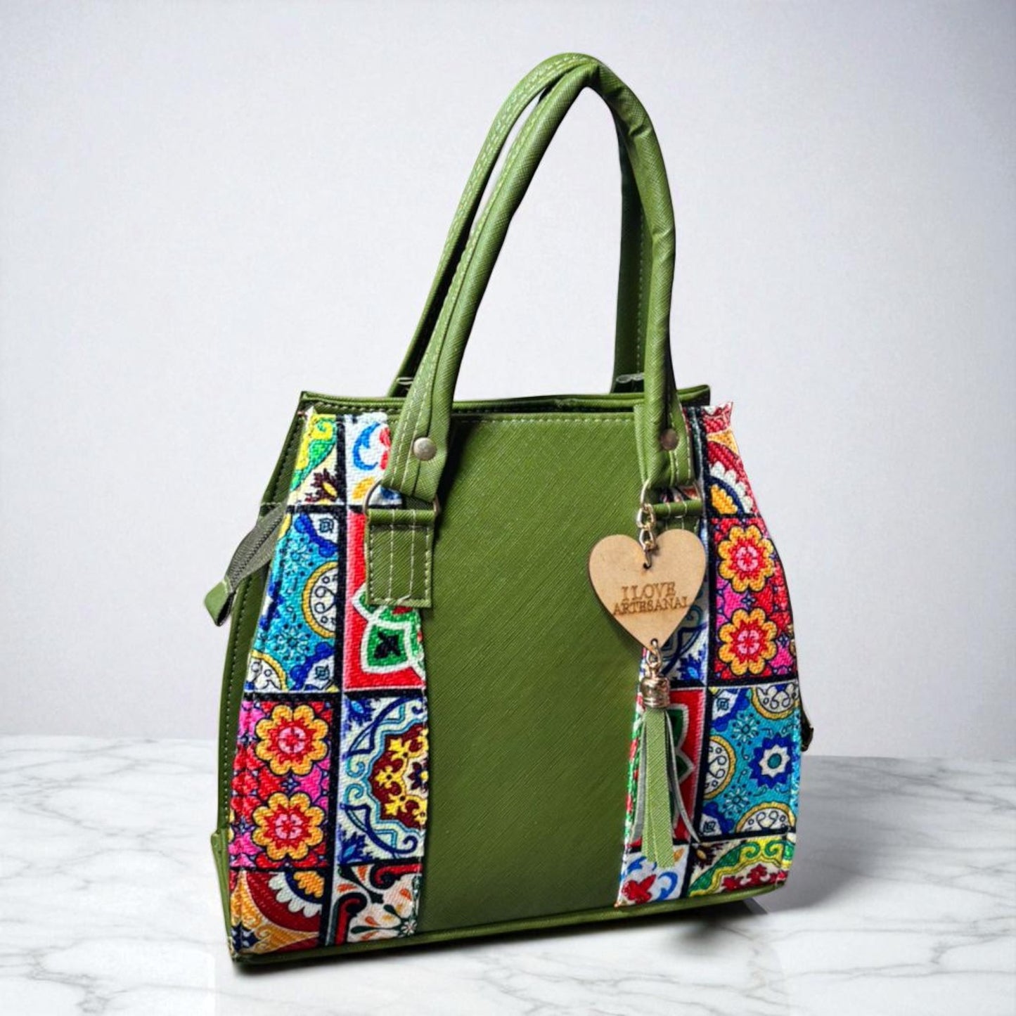 Bolsa GENOVEVA Mediana Negra con Bordado de Girasoles | Artesanal y Elegante | Moda Dama Casual y Oficina