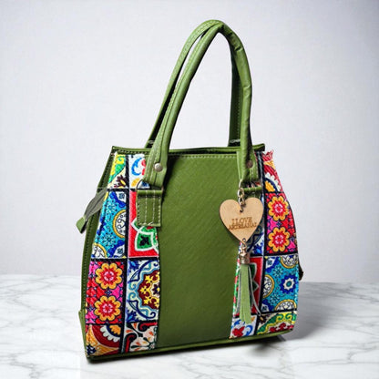 Bolsa GENOVEVA Mediana Negra con Bordado de Girasoles | Artesanal y Elegante | Moda Dama Casual y Oficina