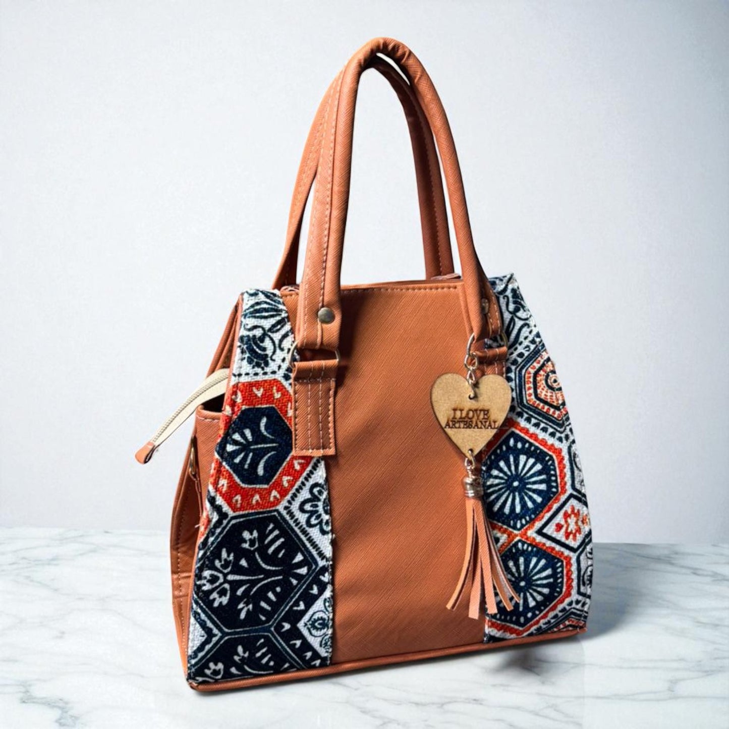 Bolsa GENOVEVA Mediana Negra con Bordado de Girasoles | Artesanal y Elegante | Moda Dama Casual y Oficina