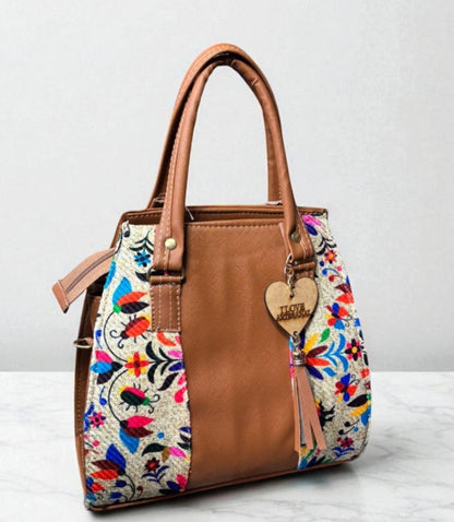 Bolsa GENOVEVA Mediana Negra con Bordado de Girasoles | Artesanal y Elegante | Moda Dama Casual y Oficina