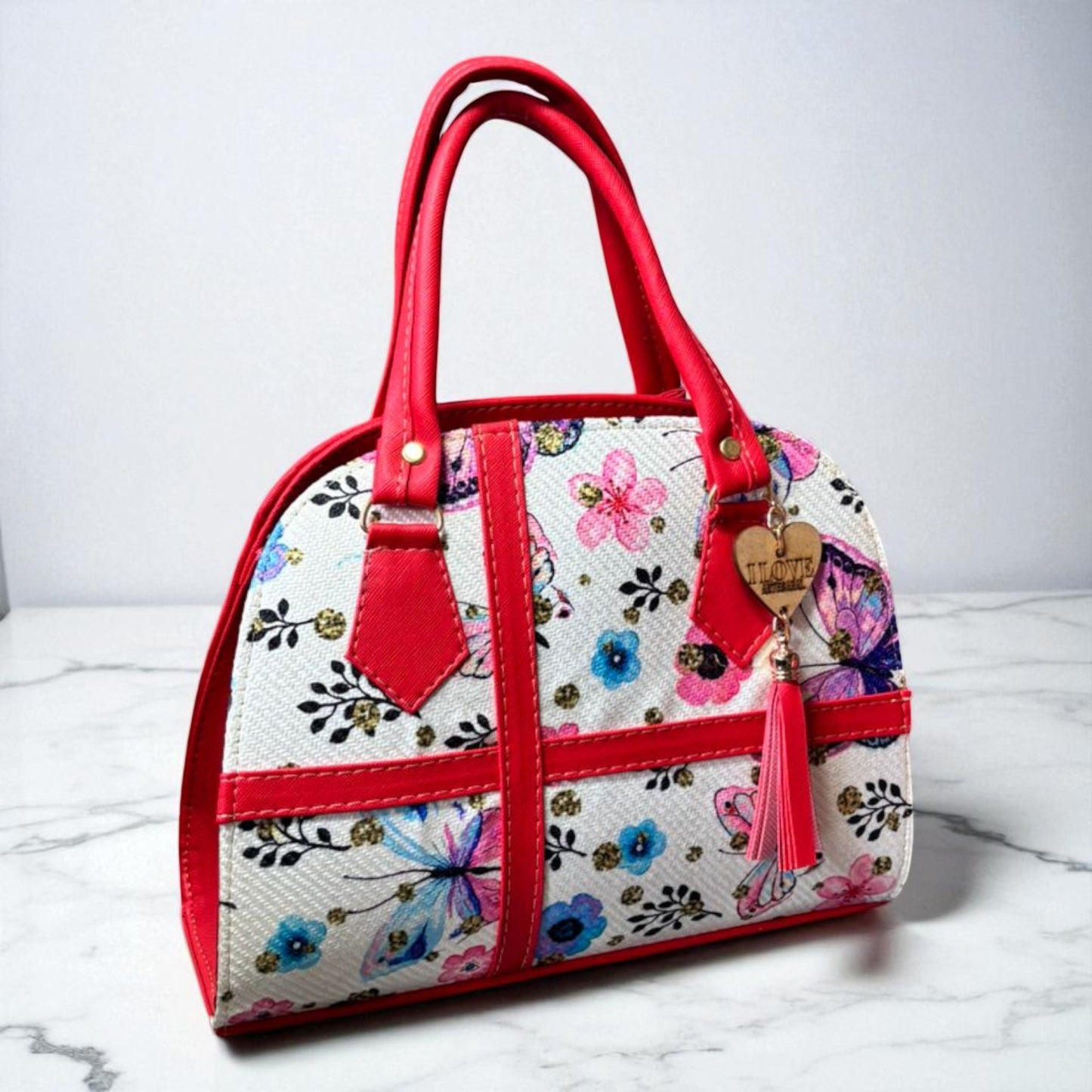 Bolsa GRACIELA Mediana Artesanal Blanca y Negra con Diseño Floral Geométrico | Elegante y Moderna | Moda Dama Casual y Oficina