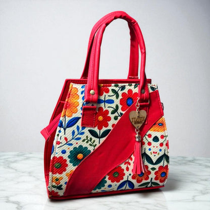 Bolsa GUILLERMINA Mediana Artesanal Blanca con Bordado de Flores y Colibríes | Elegante y Única | Moda Dama Casual y Oficina