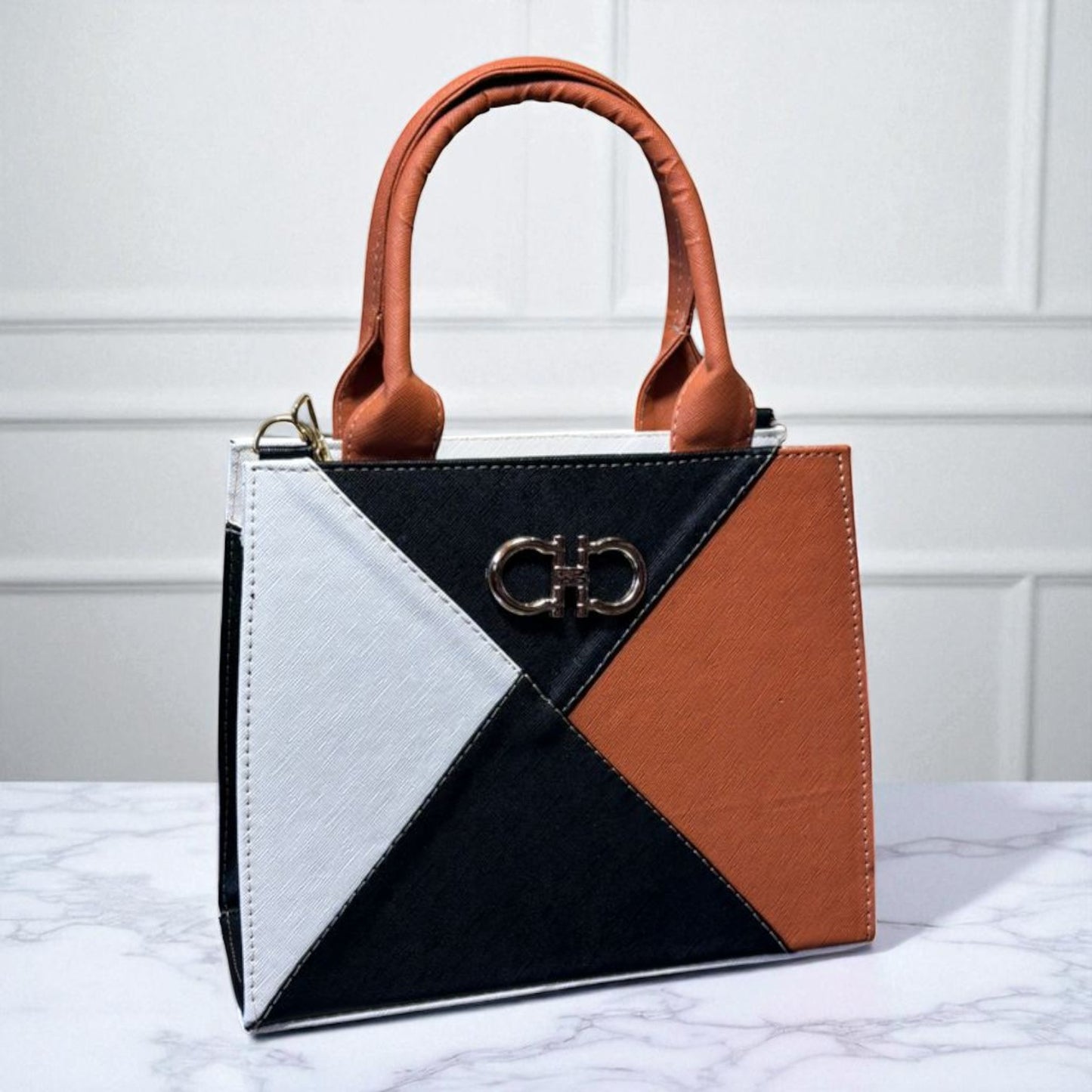 Bolsa HORTENCIA Mediana Geométrica Rosa y Fucsia | Elegante y Moderna | Moda Dama Casual y Oficina