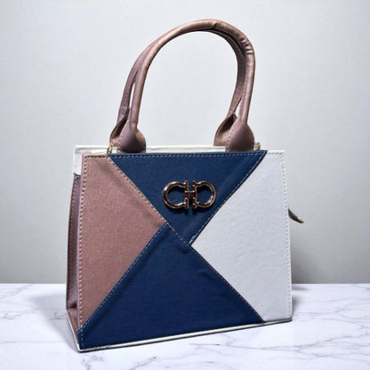 Bolsa HORTENCIA Mediana Geométrica Rosa y Fucsia | Elegante y Moderna | Moda Dama Casual y Oficina