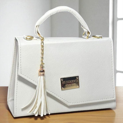 Bolsa LETICIA Crossbody Nude Acolchada con Tassel – Mini Tote Elegante y Versátil de Moda