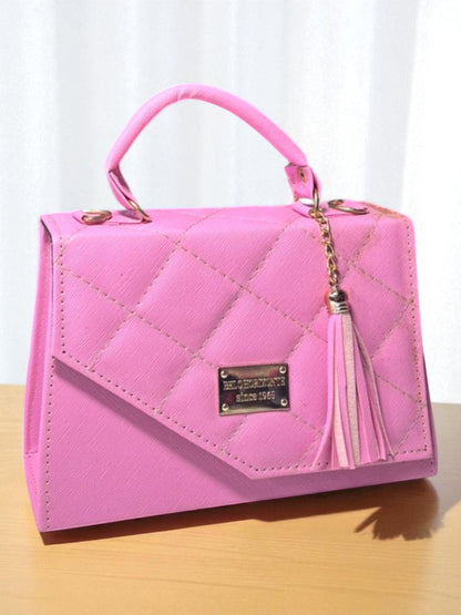 Bolsa LETICIA Crossbody Nude Acolchada con Tassel – Mini Tote Elegante y Versátil de Moda