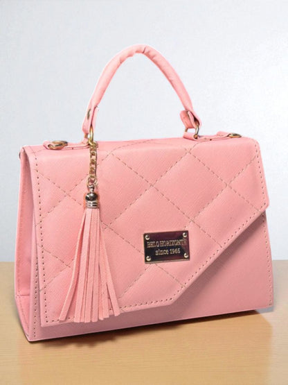 Bolsa LETICIA Crossbody Nude Acolchada con Tassel – Mini Tote Elegante y Versátil de Moda