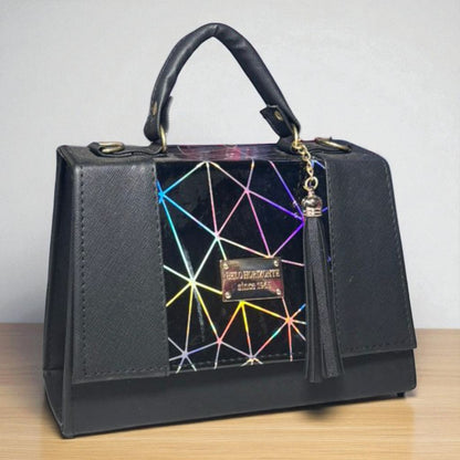 Bolsa LILIA Crossbody Lila con Estampado Tie-Dye Pastel y Tassel – Mini Tote Juvenil de Moda