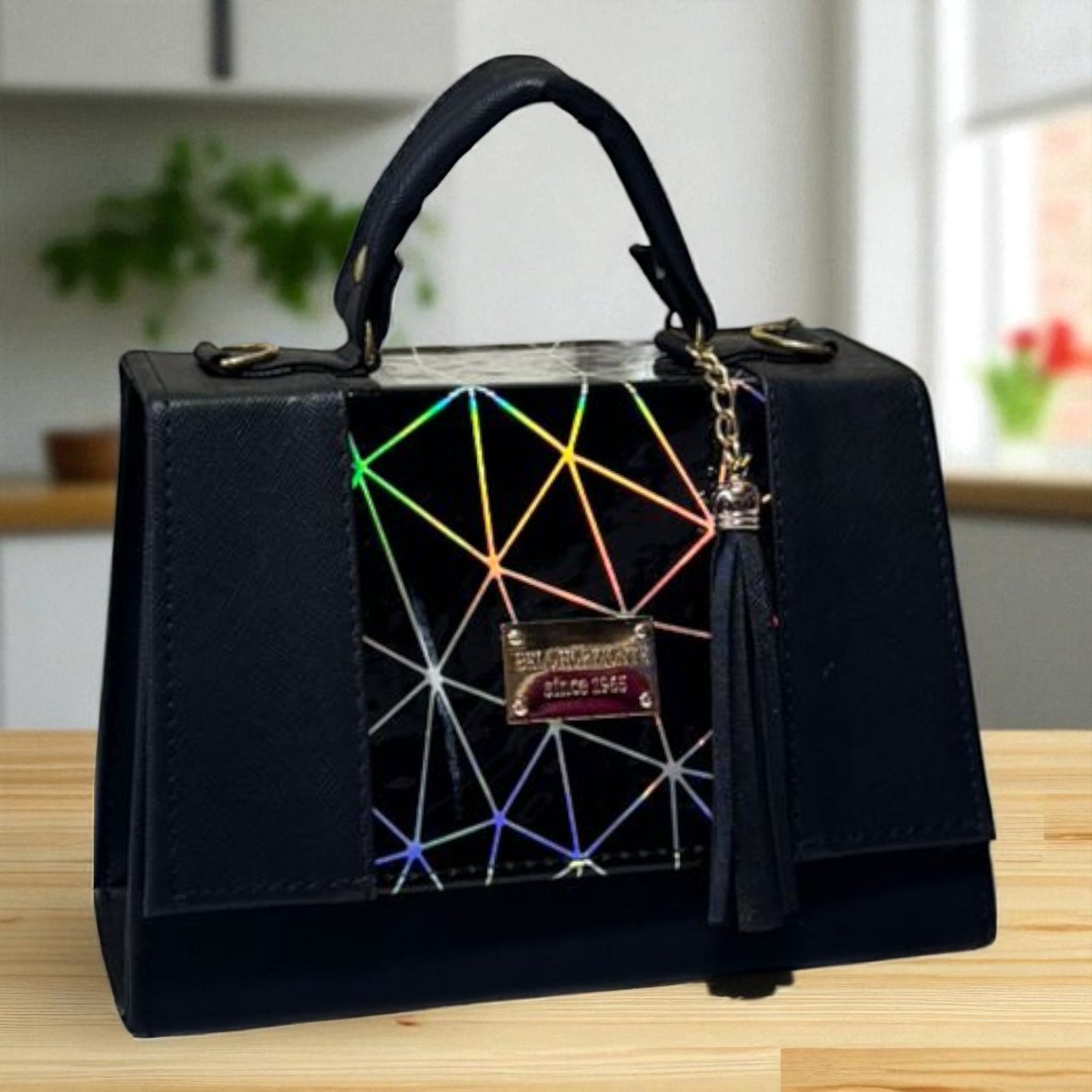 Bolsa LILIA Crossbody Lila con Estampado Tie-Dye Pastel y Tassel – Mini Tote Juvenil de Moda