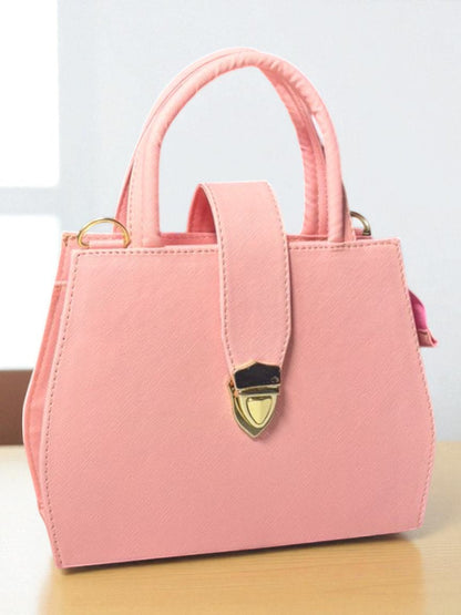 Bolsa MAGDA Crossbody Roja con Cierre Metálico Dorado – Mini Tote Elegante y Versátil de Moda