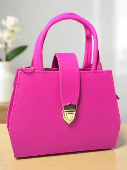 Bolsa MAGDA Crossbody Roja con Cierre Metálico Dorado – Mini Tote Elegante y Versátil de Moda